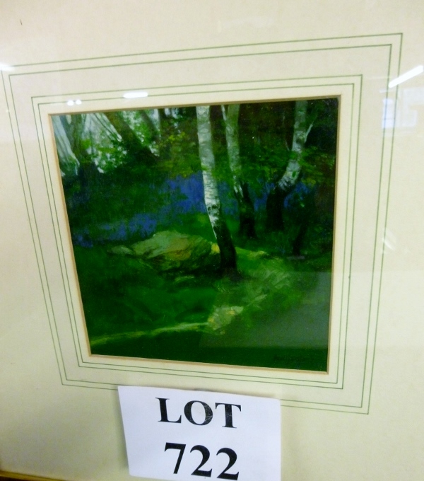 A small framed and glazed acrylic woodland scene signed Paul Gaisford lower right est: £60-£90
