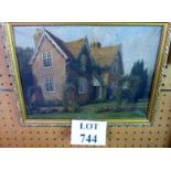 James Matthews - A framed oil on canvas study of a Victorian House signed mono and dated 1921