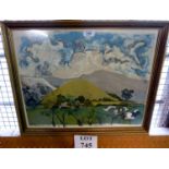 A framed and glazed limited edition print landscape scene 'The Chalk Pit' signed Alison