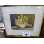 A framed and glazed watercolour still life study of flowers in a bowl signed G B Scott lower right