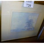 A framed and glazed acrylic study of landscape scene with grazing cattle signed est: £80-£120