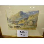 A framed and glazed watercolour depicting a coastal landscape scene signed by William Henry Earp