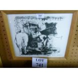A framed and glazed limited edition print 'The Blacksmith' signed in pencil Alison Milner-Gulland