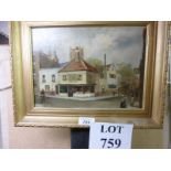 Henrie Pilcher - A framed oil village shop Goudhurst est: £80-£120