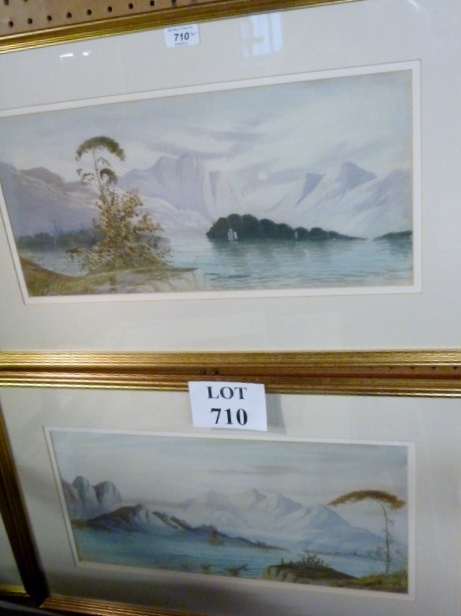 A pair of framed and glazed watercolours depicting views of 'Derwent Water' both signed E Earp est: