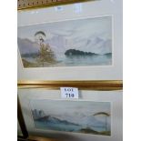 A pair of framed and glazed watercolours depicting views of 'Derwent Water' both signed E Earp est: