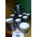 A Rye Pottery coffee set for 6,