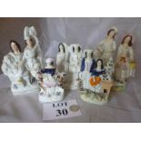 Five Staffordshire figural flat backs est: £40-£60 (A2)