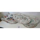 Four Staffordshire ironstone meat dishes or stands (a/f) est: £20-£40 (A2)