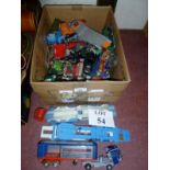 A box of old toy vehicles to include Dinky est: £30-£50 (BB32)