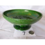 An early Rye Pottery green glazed cress strainer est: £50-£80 (A2)