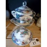 A large Staffordshire soup tureen,