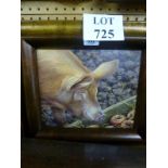 A framed oil on board study of Tamworth Pig & Apples signed Donna Crawshaw lower left est: