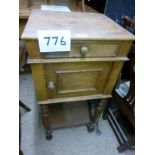 A 19c French walnut bedside table with drawer and cupboard est: £20-£30