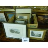 A box containing six various prints,