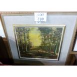A framed oil on board country woodland scene signed Gondereet lower right est: £30-£50