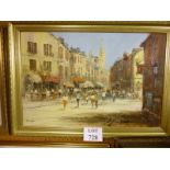 A gilt framed impressionist style oil on canvas street scene signed John Bampfield lower left est: