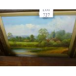 A framed oil on board country landscape scene with cottage signed F Jukan lower left est: £30-£40