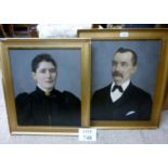 A pair of framed portrait studies of a lady and a gentleman est: £30-£50