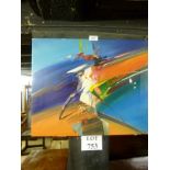 An unframed contemporary abstract oil signed Wilkinson est: £80-£120