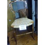 A very pretty 19c chair with rush seat est: £20-£25