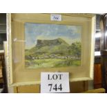 A small framed and glazed oil study of a country landscape 'Ben Bulben-Co Sligo (Ireland) signed E