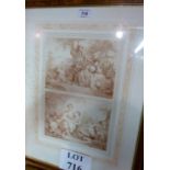 A framed and glazed French Boucher print,