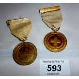 Two Red Cross medals for War Service 1914-1918 est: £20-£40