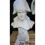 A carved marble bust depicting Napoleon est: £80-£120 (A1)