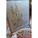 A floral embroidered panel mounted as a fire screen est: £30-£50 (A4)