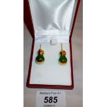 Emerald earrings (40 mm long,