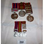 A set of three medals Indian Service medal, Afghanistan & Indian medal with bars for Tirah 1897-98,