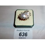 A 14ct white gold ring inset with pearl est: £150-£300