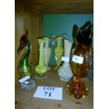 A Murano glass fish vase and a phoenix and other item to include various jugs or vases (6)  est: