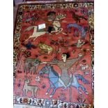 A Qashqai rug (146 x 120 cm approx) est: £140-£160