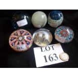 Two cut cane paperweights and four others est: £30-£50 (N3)