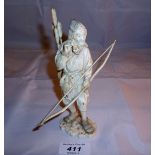 An oriental ivory carving of an archer signed est: £100-£150