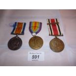 Two WWI medals K A Hastings and Service medal Special Constabulary Charles Hastings est: £40-£60