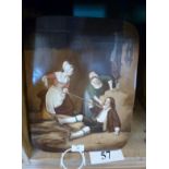 A Continental porcelain plaque decorated with an amusing country scene est: £40-£60 (B35)