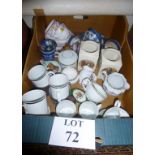 A box of china to include Royal commemorative items and tea ware etc est: £20-£40 (BB31)