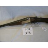 English 12 bore side by side box lock with good figured stock Serial No: 57047 (Certificate Holders