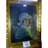 A framed and glazed pastel portrait study of a lady est: £25-£45