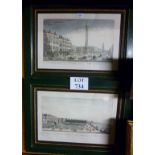 A pair of architectural etchings depicting scenes of London and Somerset est: £25-£45