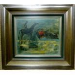 Gareth Jones Roberts - An oil on board abstract horse signed lower right est: £100-£150