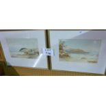 A pair of framed and glazed watercolour seascape scenes both signed Martin R Tozer and with