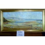 A gilt framed 20c oil on board seascape/coastal scene signed indistinctly est: £30-£50