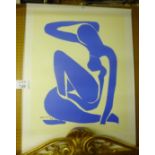 A large framed Matisse print 'Blue Nude' est: £50-£80