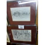 A set of three framed and glazed pencil sketches in the style of Lowry depicting children playing