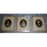 A set of three framed miniatures est: £30-£50 (N3)