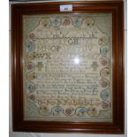 A framed and glazed 18c sampler dated 1766 by Mary Brown est: £100-£200 (AL)